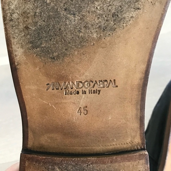 Armando Cabral black soft supple Leather Slip On Shoes loafers Size 45 - Picture 6 of 9